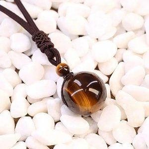 Tiger's Eye Stone Pendant Necklace